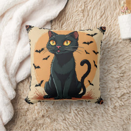 ハロウィーンブラックキャットこうもり クッション