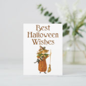 ハロウィーンブラックキャットとウィッチガール ポストカード (スタンド正面)