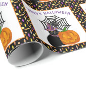 ハロウィーンブラックキャットとカボチャかわいい ラッピングペーパー (ロールコーナー)