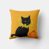 ハロウィーンブラックキャットとカボチャ クッション (裏面)