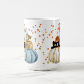 ハロウィーンブラックキャットとカラフル秋カボチャ コーヒーマグカップ (中央)