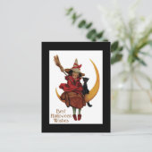 ハロウィーンブラックキャットと魔女 ポストカード (スタンド正面)