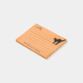 ハロウィーンブラックキャットアイコニックシルエットオレンジ ポストイット (アングル)