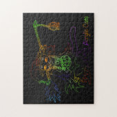 ハロウィーンブラックキャットウィッチ ジグソーパズル (縦)