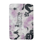 ハロウィーンブラックキャットエビルカボチャ怖いフクロピンク バスマット (正面縦)