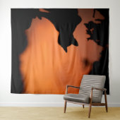 ハロウィーンブラックキャットオレンジカスタマイズ色の背景 タペストリー (インサイチュ(横))