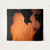 ハロウィーンブラックキャットオレンジカスタマイズ色の背景 タペストリー (正面(横))