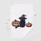 ハロウィーンブラックキャットオーバーサイズTシャツ ゴルフタオル (インサイチュ)