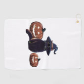 ハロウィーンブラックキャットオーバーサイズTシャツ ゴルフタオル (横)