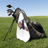 ハロウィーンブラックキャットオーバーサイズTシャツ ゴルフタオル (グリーン)