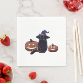 ハロウィーンブラックキャットオーバーサイズTシャツ スタンダードランチョンナプキン (インサイチュ)