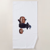 ハロウィーンブラックキャットオーバーサイズTシャツ ビーチタオル (正面)