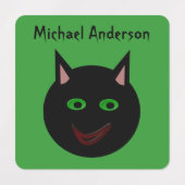 ハロウィーンブラックキャットカスタムキッズ ラベル (デザイン2)