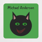 ハロウィーンブラックキャットカスタムキッズ ラベル (デザイン1)