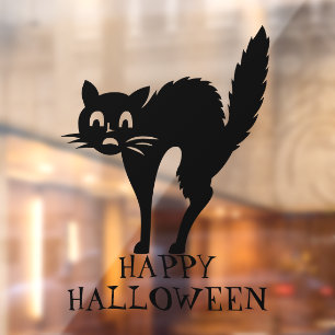 ハロウィーンブラックキャットカスタム文字の装飾 ウィンドウサイン