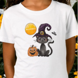 ハロウィーンブラックキャットカボチャの名前 Tシャツ