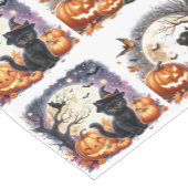 ハロウィーンブラックキャットカボチャテーブルランナー ショートテーブルランナー (コーナー)