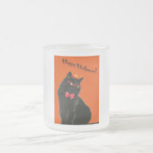 ハロウィーンブラックキャットガラスマグ品種セット フロストグラスマグカップ (中央)