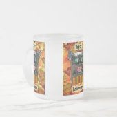 ハロウィーンブラックキャットガラスマグ品種セット フロストグラスマグカップ (正面左)