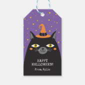 ハロウィーンブラックキャットギフトラベル ギフトタグ (正面)