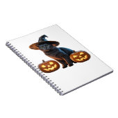 ハロウィーンブラックキャットクラシック魔法Tシャツ ノートブック (右側)