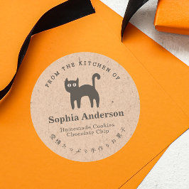 ハロウィーンブラックキャットクラフトのキッチンから ラウンドシール