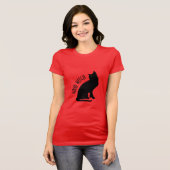 ハロウィーンブラックキャットグッドウィッチウィメンズシャツ Tシャツ (正面フル)