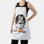 ハロウィーンブラックキャットシール1 エプロン (インサイチュ)