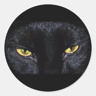 ハロウィーンブラックキャットシール ラウンドシール
