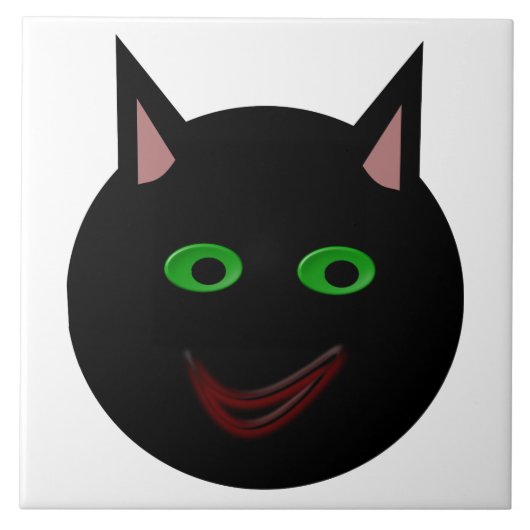 ハロウィーンブラックキャットタイル タイル (正面)