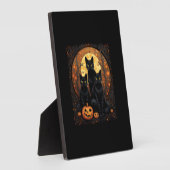 ハロウィーンブラックキャットバンゴッホ魔女かわいいカボチャ フォトプラーク (側面)