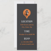 ハロウィーンブラックキャットバンジョーCC1162誕生日パーティー 招待状 (裏面)