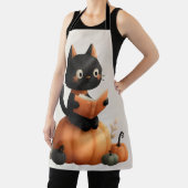 ハロウィーンブラックキャットパンプキンデザイン エプロン (インサイチュ)