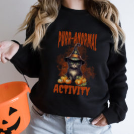ハロウィーンブラックキャットパーノルマル不気味カボチャ スウェットシャツ