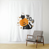 ハロウィーンブラックキャットブー タペストリー (インサイチュ)