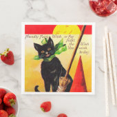 ハロウィーンブラックキャットホリデーヴィンテージパーティーナプキン (インサイチュ)