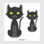 ハロウィーンブラックキャットマンガクラフトステッカー シール (シート)