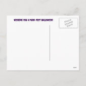 ハロウィーンブラックキャットヴァンパイアおもしろいキュート シーズンポストカード (裏面)