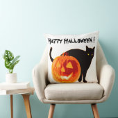 ハロウィーンブラックキャット及びカボチャ クッション (椅子)