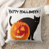 ハロウィーンブラックキャット及びカボチャ クッション (ブランケット)