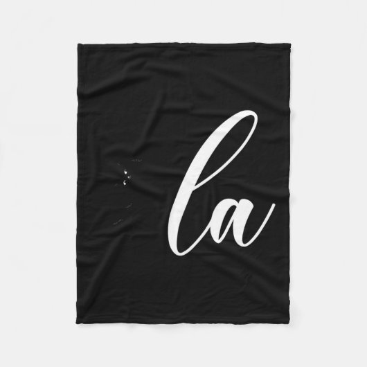 ハロウィーンブラックキャット幽霊コンマLa 2024カマラハル フリースブランケット (正面)