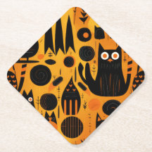 ハロウィーンブラックキャット抽象芸術