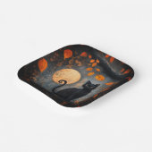 ハロウィーンブラックキャット華美ムーディフルムーン ペーパープレート (傾斜あり)