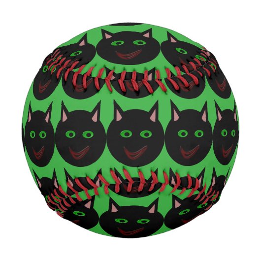 ハロウィーンブラックキャット野球 野球ボール (正面)