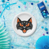 ハロウィーンブラックキャット顔 ペーパープレート (パーティー)