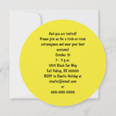 ハロウィーンブラックキャット顔 招待状 (裏面)