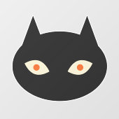 ハロウィーンブラックキャット ウィンドウサイン (シート)