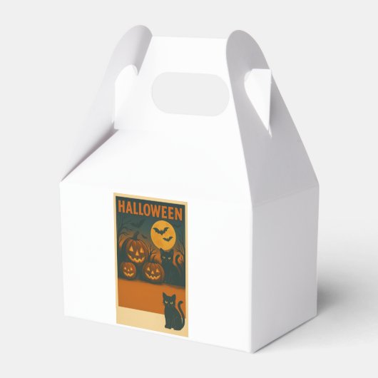 ハロウィーンブラックキャット&カボチャのお願いボックス フェイバーボックス (正面サイド)