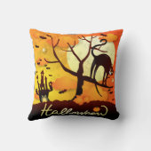 ハロウィーンブラックキャット クッション (裏面)