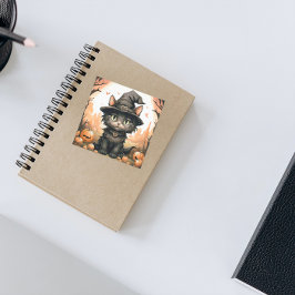 ハロウィーンブラックキャット スクエアシール